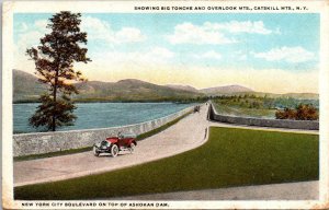 New York Catskill Mountains Showing Big Tonche and Overlook Mountains Curteich