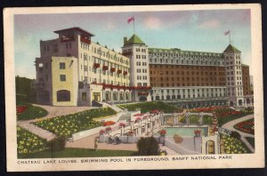 Alberta BANFF NATIONAL PARK Chateau Lake Louise Swimming Pool Foreground pm1949