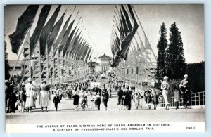 CHICAGO, IL  ~ 1933 Century of Progress AVENUE of FLAGS Art Deco Childs Postcard