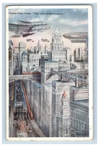 1920's Future New York City Skyline Postcard P30E