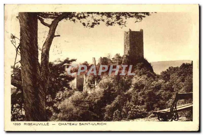 Old Postcard Ribeauville Chateau Saint Ulrich