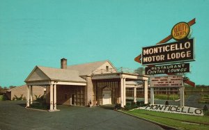 Vintage Postcard 1963 Monticello Motor Lodge Most Beautiful Motel Bellmawr NJ