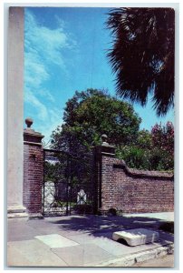 c1960 St. Michael's Churchyard Gates Charleston South Carolina SC Trees Postcard