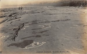 H77/ Smiths Ferry Pennsylvania RPPC Postcard c1910 Native Indian Rocks 18