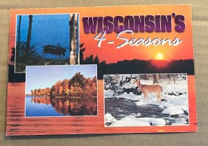 UNUSED POSTCARD - WISCONSIN'S 4 - SEASONS