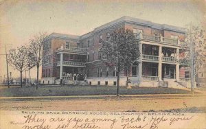 Belding Bros Boarding House Belrockton Belding Michigan handcolored postcard