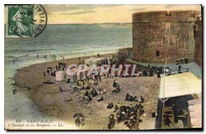 Old Postcard Saint Malo Eventuail saw the Remparts