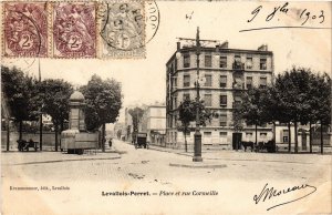 CPA Levallois Perret Place et rue Cormeille (1315257)