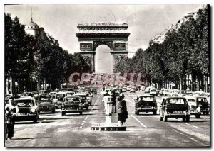 Modern Postcard Paris Champs Elysees Arc de Triomphe Automotive