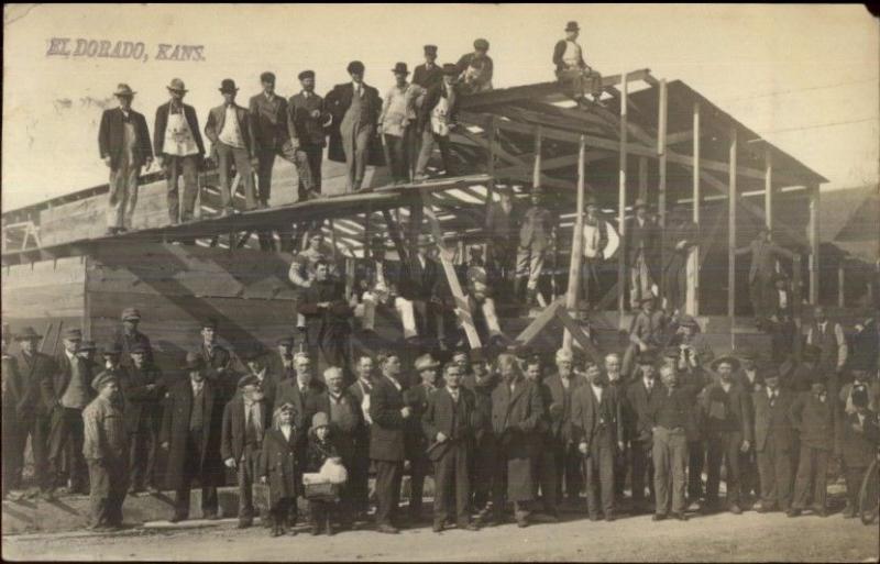 Eldorado El Dorado KS Carpenters Men Building Construction c1910 RPPC 