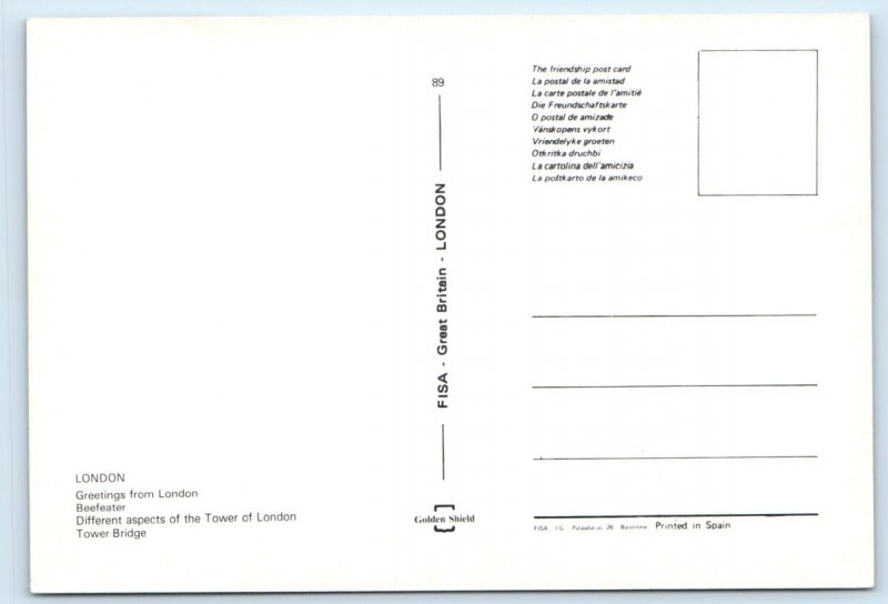 London Multiview - Beefeater ENGLAND UK 4x6 Postcard