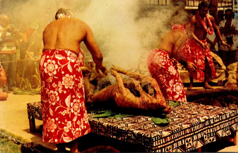 Hawaii Preparing The Luau Pig