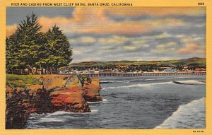 Pier and Casino from West Cliff Drive Santa Cruz California  