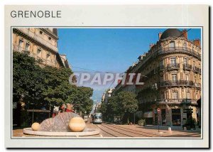 Modern Postcard Grenoble Fountain Avenue Alsace Lorraine and tram