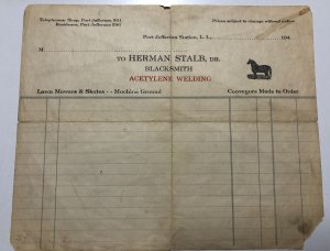 1900s HERMAN STALB Welding BLACKSMITH Port Jefferson NEW YORK Blank Letterhead