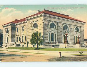 Unused Divided Back LIBRARY SCENE Galveston Texas TX hs2408