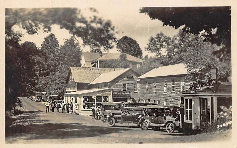 Washington NH Gas Station Socony Gas Pump Old Cars Real Photo Postcard