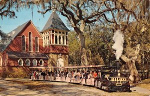 Biloxi Mississippi Shrimp Tour Train Church Of Redeemer Vintage Postcard KK87