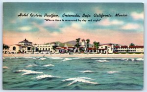 ENSENADA, MEXICO ~Roadside HOTEL RIVIERA PACIFICO 1940s Baja California Postcard