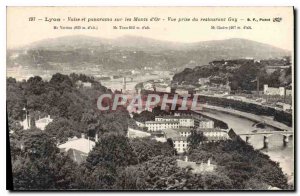 Old Postcard Lyon Vaise and panorama of the Monts d'Or View Restaurant Gay de...