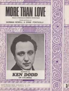 More Than Love Ken Dodd Stunning Vintage UK Sheet Music