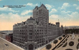 A859 Canada Montreal Gare Windsor Train Station vintage postcard