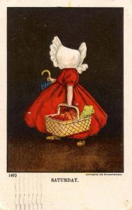 Saturday - Sunbonnet Girl Weekday Series (Unsigned Bernhardt Wall)