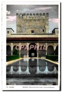 Old Postcard Granada Algambra Patio De Los Arreyanes Y Torre De Gomares