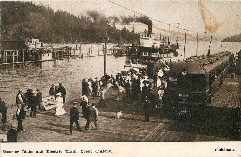 1909 Interurban Railroad Steamer Idaho Electric Train Coeur D Alene