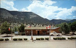 Walker California CA Three Flags Trading Post Truck Flags c1950s-60s Postcard