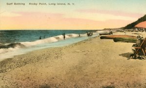 Postcard Early View of Surf Bathing at Rocky Point, Long Island, NY. P5