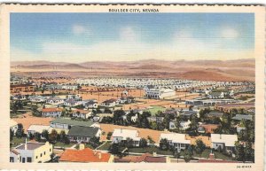 BOULDER CITY, NEVADA Bird's Eye View Boulder Dam Project 1940s Vintage Postcard