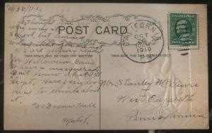 1910 California Pa Usa Picture Postcard PPC Cover Halloween I’m Not Afraid