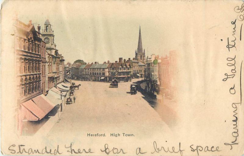 Hereford UK High Town Town Square Main Street Scene 1903