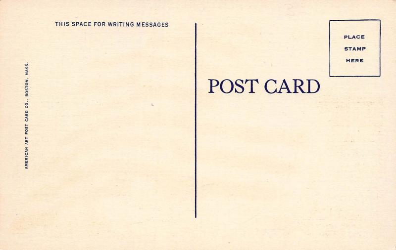 Post Office, Lowell, Massachusetts, early linen postcard, unused