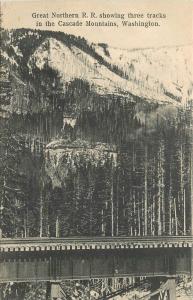 C-1910 Great Northern Railroad Cascade Mountains Washington Puget sound 12596