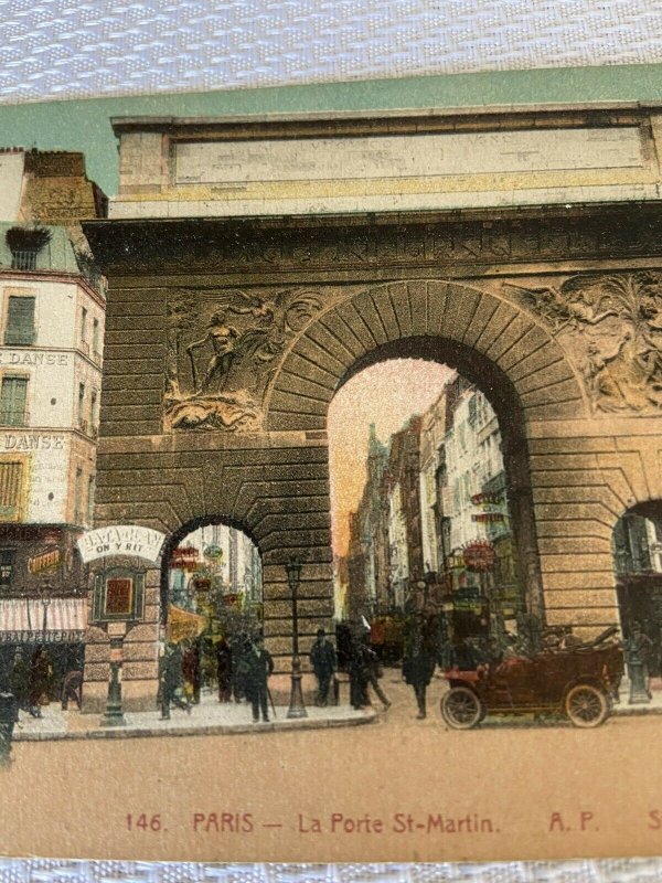 Postcard 1930  Paris  France Vintage Good La Porte St- Martin Gate Of St. Martin 