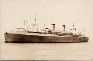 'General Daniel I. Sultan' Ship US Army Transport Boat Henri Strand Postcard H7