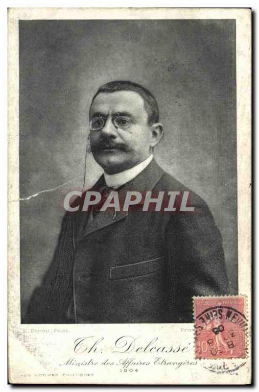 Old Postcard Delcasse Minister of Foreign Affairs