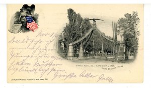 UT - Salt Lake City. Eagle Gate, 1901 (Arthur Livingston Private Mailing Card)