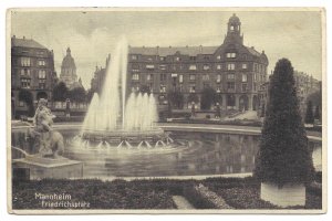 German World War 1 Feld Post 1916 Mannheim to Berlin, PPC of Friedrichsplatz