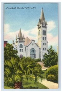 Vintage First M.E Church valdosta GA. Postcard P173E