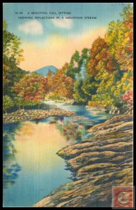A Beautiful Fall Setting Showing Reflections in a Mountain Stream