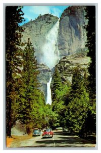 Vintage 1950's Postcard Antique Autos in Yosemite National Park & Falls