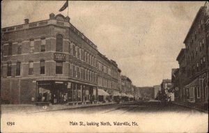 Waterville Maine ME Main Street Looking North c1910 Vintage Postcard