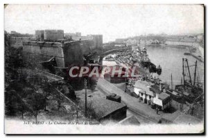 Brest - Le Chateau - Port of War - Old Postcard