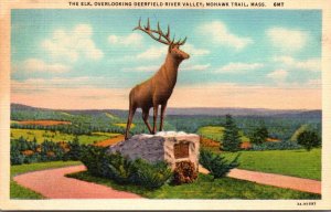 Massachusetts Mohawk Trail The Elk Statue Overlooking Deerfield River Valley ...