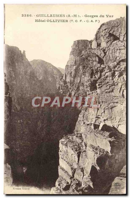 Old Postcard Guillaumes Gorges du Var Hotel Ollivier