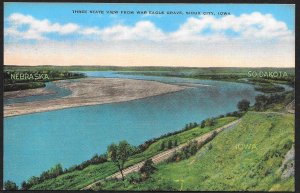 War Eagle Grave View Three States Sioux City Iowa Unused c1930s