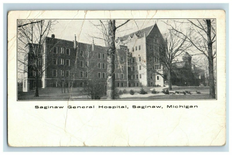 C 1910 Saginaw General Hospital, Saginaw, Michigan Postcard F80 